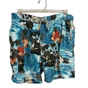 CARIBBEAN JOE Island Supply Co Hawaiian swim trunks size large
